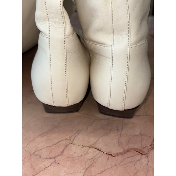 KHAITE Marfa Classic Flat Over The Knee Boots in Off White 41 Womens Thigh High - Picture 9 of 16